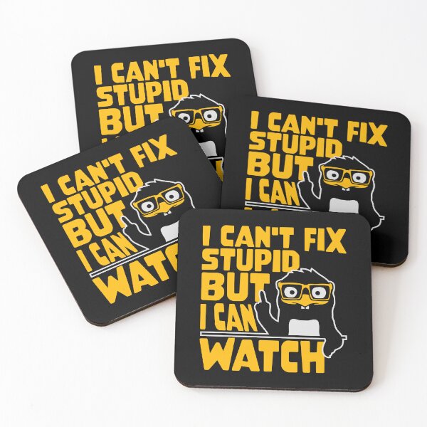 Item preview, I Can't Fix Stupid But I Can Watch Penguin Nerd Geek designed and sold by shirt-o-mat.