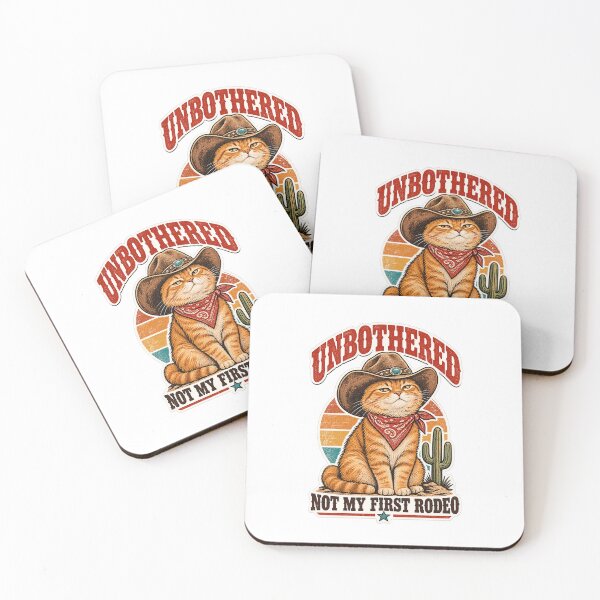 Item preview, Unbothered Cowboy Cat – Not My First Rodeo designed and sold by Upra.
