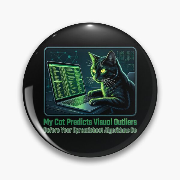 Item preview, My Cat Predicts Visual Outliers Funny Data Science Excel Cat designed and sold by spreadsheetcafe.