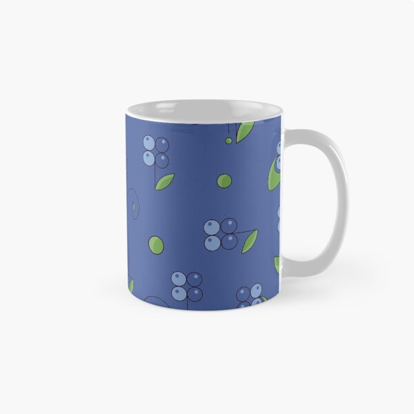 Item preview, Berry floral dark blue pattern designed and sold by Charo Debarnot.