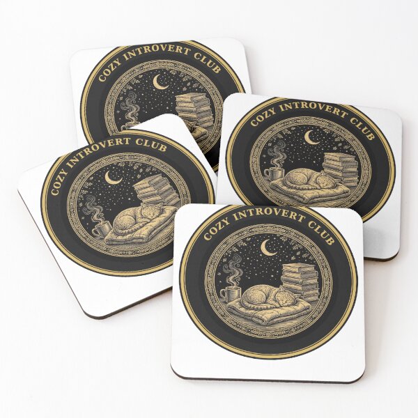 Item preview, Cozy Introvert Club – Cat Books and Blanket Gold Badge designed and sold by DRAWARTIST22.
