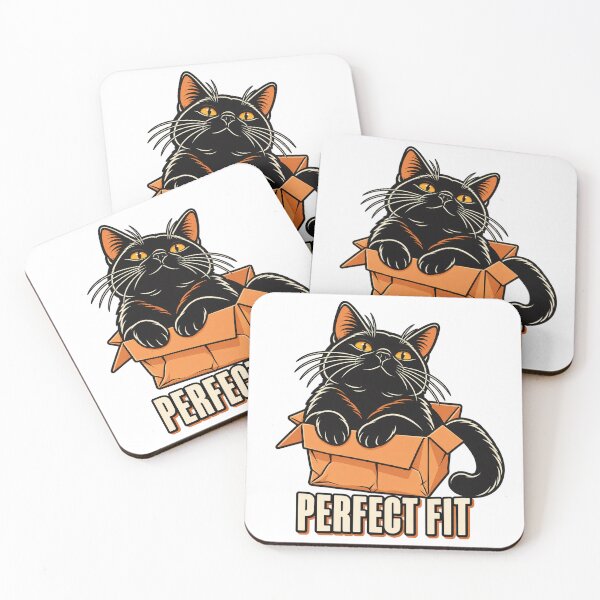 Item preview, Perfect Fit – Black Cat in Cardboard Box designed and sold by WAUZ.
