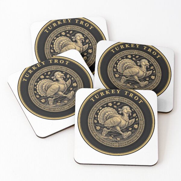 Item preview, Turkey Trot – Running Turkey Fun Run Thanksgiving Gold Badge designed and sold by DRAWARTIST22.