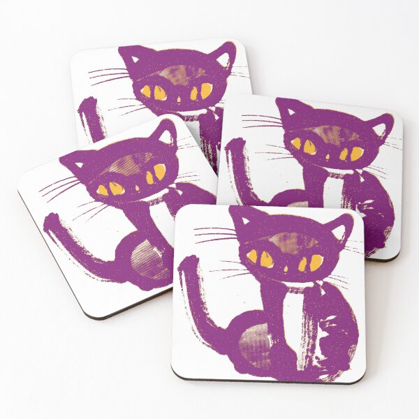 Item preview, Retro Purple Cat with Yellow Eyes designed and sold by Fani*.