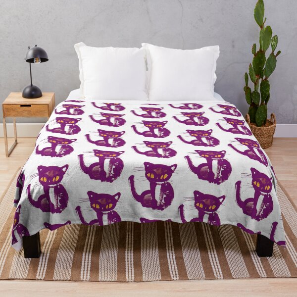Item preview, Retro Purple Cat with Yellow Eyes designed and sold by Fani*.