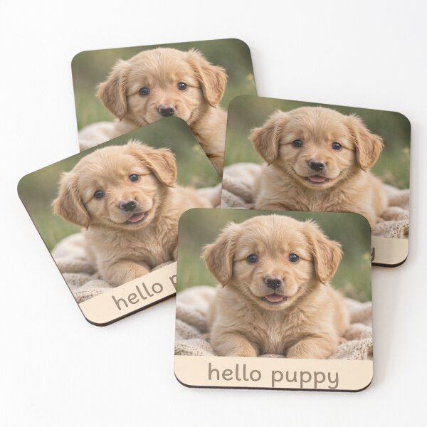 Item preview, Hello Puppy — Cute Little Golden Puppy designed and sold by Stevercortinas.