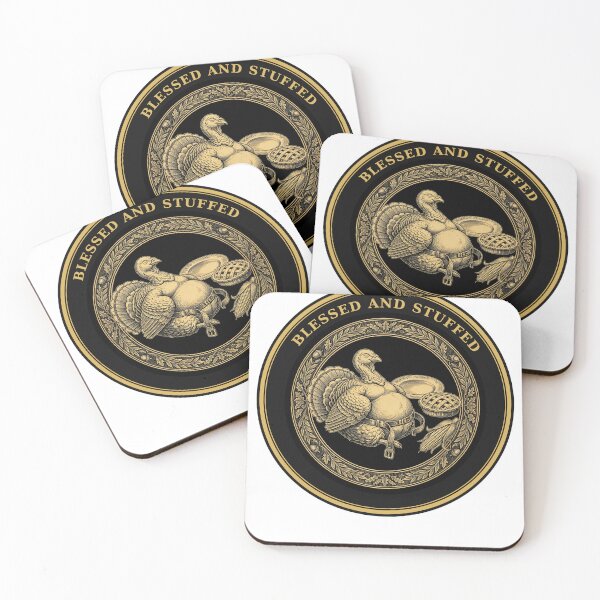 Item preview, Blessed and Stuffed – Full Turkey Thanksgiving Dinner Gold Badge designed and sold by DRAWARTIST22.