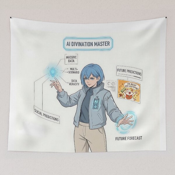Item preview, AI Divination Master - Future Prediction Tech Girl designed and sold by YPengg120.