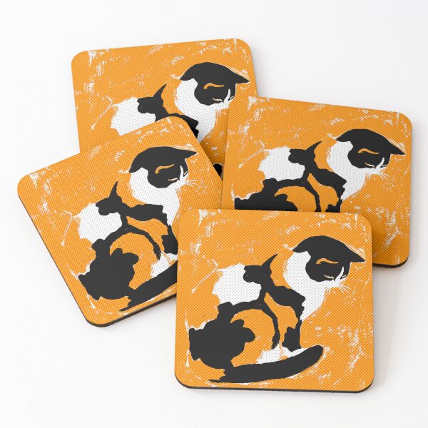 Item preview, Black and White Cat on Orange Halftone designed and sold by Fani*.