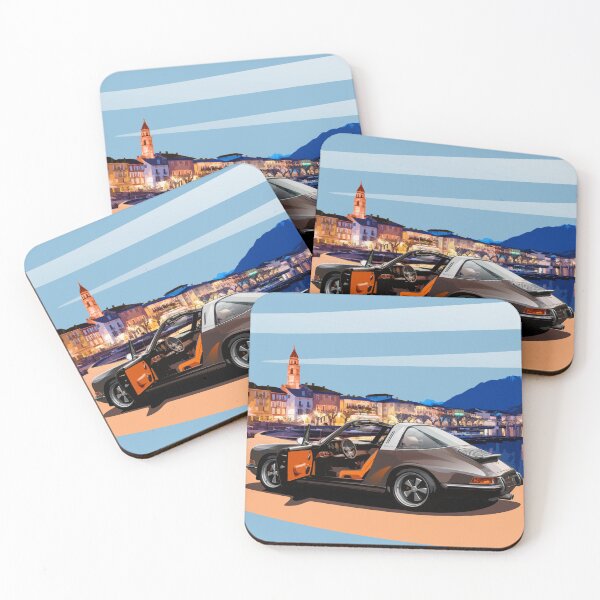 Item preview, Porsche 911 Targa in Ascona – Lake Maggiore Vintage Car Art designed and sold by OUTLAWND.