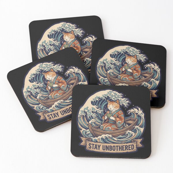 Item preview, Stay Unbothered Cat Drinking Tea Vintage Comic designed and sold by BlurBlurDesign.