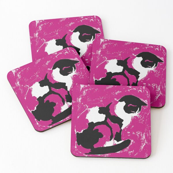 Item preview, Black and White Cat on Magenta Halftone designed and sold by Fani*.