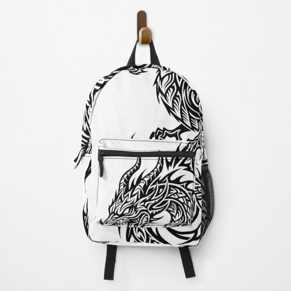 Item preview, Tribal Swirl Dragon Tattoo – Polynesian Style Spiral Vortex Winged Dragon Black Ink Art designed and sold by DragonSerpent Ink.