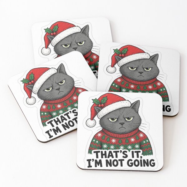 Item preview, That's It I'm Not Going Grumpy Christmas Cat Sticker designed and sold by kilat42.
