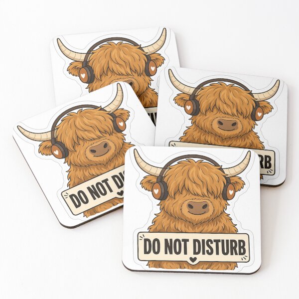 Item preview, Do Not Disturb Highland Cow Sticker designed and sold by kilat42.