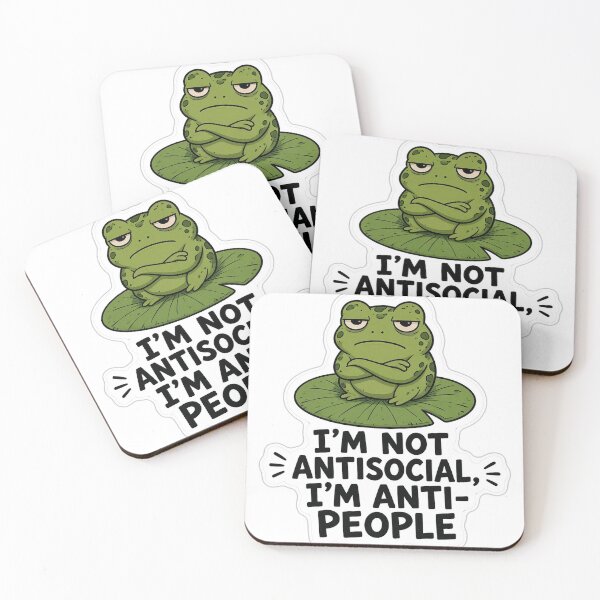 Item preview, Not Antisocial Just Anti-People Grumpy Frog Sticker designed and sold by kilat42.