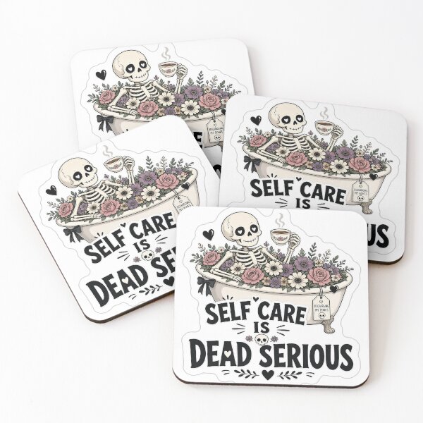 Item preview, Self Care Is Dead Serious Skeleton Sticker designed and sold by kilat42.