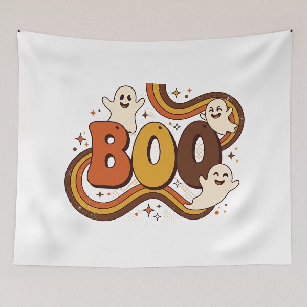 Item preview, Groovy Boo 70s Retro Halloween Ghosts Vintage Rainbow Art designed and sold by Pixele.