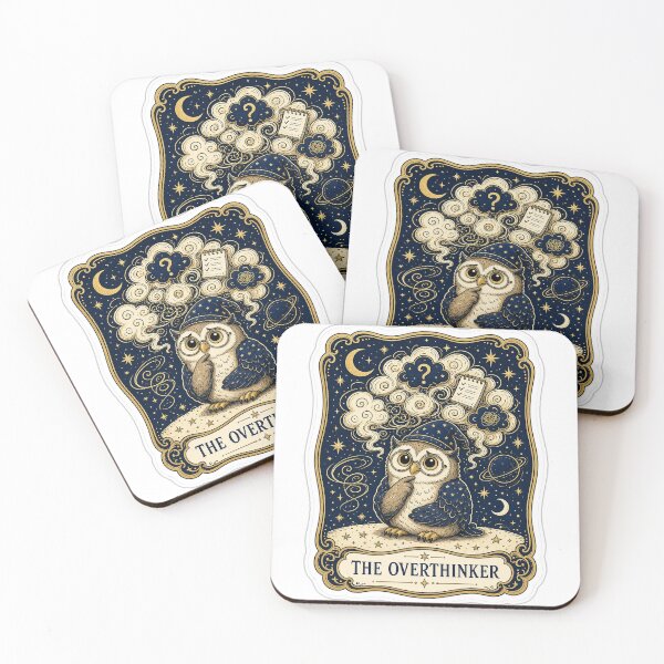 Item preview, The Overthinker Owl Tarot Card Sticker designed and sold by kilat42.
