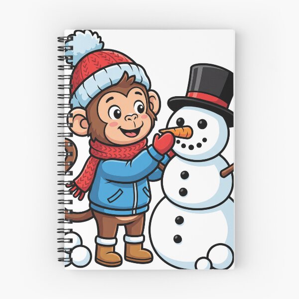 Item preview, Monkey Building a Snowman designed and sold by FerdiEverywhere.