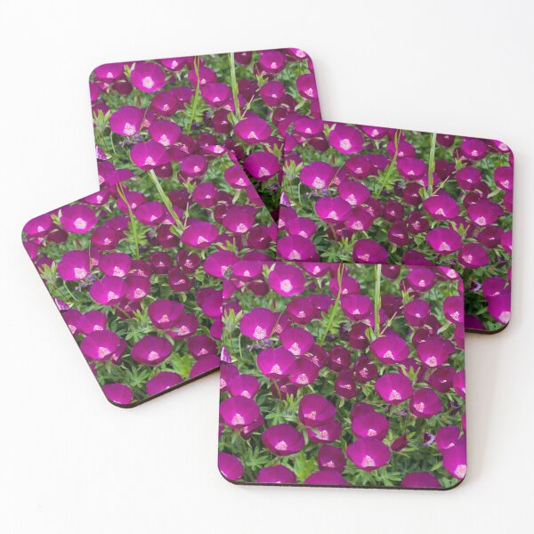 Item preview, Winecup Flowers Across the Canvas — Deep Magenta Cups Close Together designed and sold by Stevercortinas.