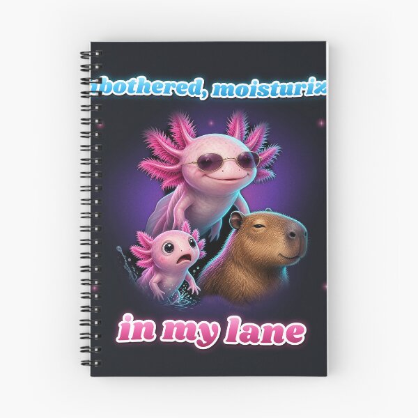 Item preview, Unbothered moisturized in my lane axolotl capybara word art meme designed and sold by Sunset Press Studio.