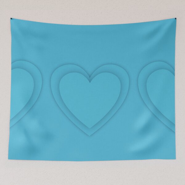 Item preview, Aqua Blue Layered Heart Minimalist Design designed and sold by Visual Studio 888.