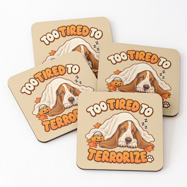Item preview, Too Tired to Terrorize – Basset Hound Ghost Halloween designed and sold by Blanczet.