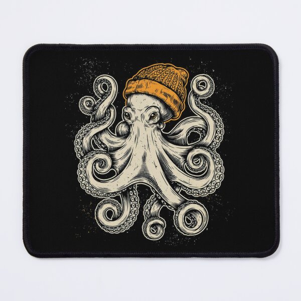 Item preview, Winter Octopus Wearing Beanie Cute Ocean Animal Art designed and sold by Dabbing Turtle Designs.