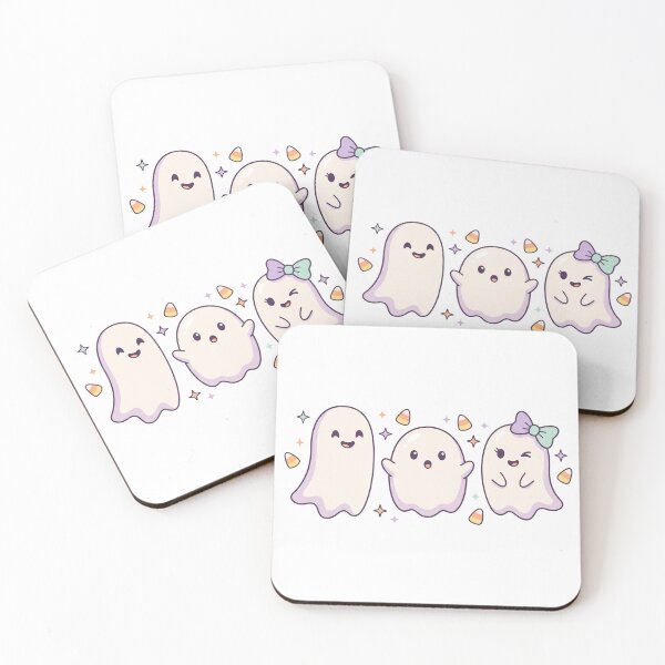 Item preview, Cute Pastel Ghost Gang Candy Corn Kawaii Halloween Trio designed and sold by Pixele.