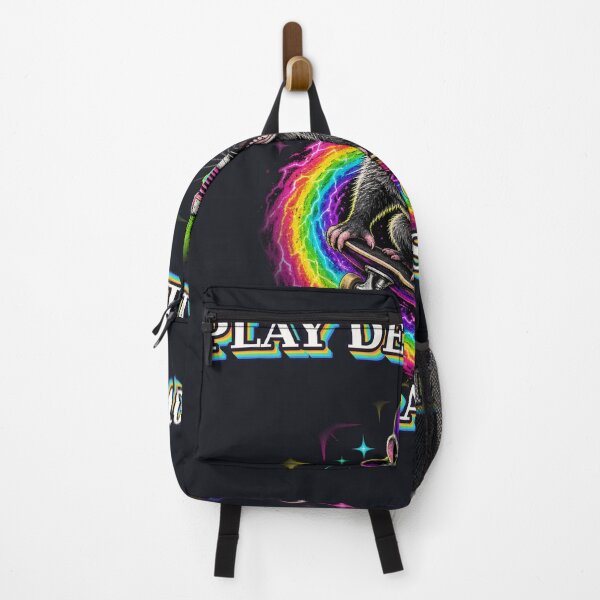 Item preview, Play Dead Later Funny Swag Possum Rainbow Skater Word Art Meme designed and sold by Sunset Press Studio.