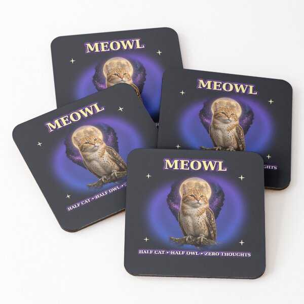 Item preview, Meowl Meme Cat Owl Hybrid Retro Vintage 90s Airbrush Aesthetic designed and sold by Sunset Press Studio.