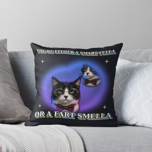 Item preview, You're Either A Smart Fella Or A Fart Smella Cat Word Art Meme designed and sold by Sunset Press Studio.