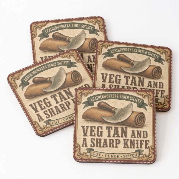 Item preview, Veg Tan and a Sharp Knife Leather Crafter Gift designed and sold by BoosterShop.