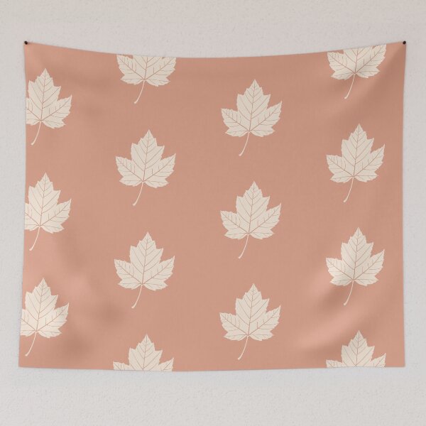 Item preview, Cream Maple Leaf on Terracotta – Warm Autumn Art designed and sold by Nasdigitalart.