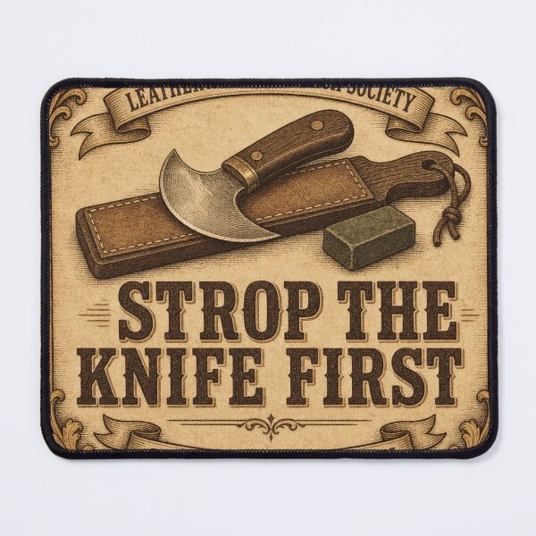 Item preview, Strop the Knife First Leather Tools Gift designed and sold by BoosterShop.
