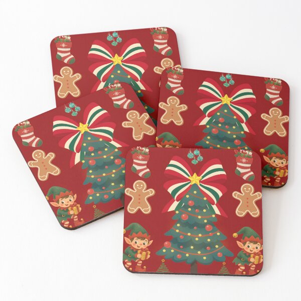 Item preview, Cute Christmas Tree Elves Pattern designed and sold by Azurart2.