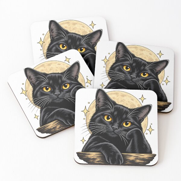 Item preview, Black Cat Magic – Vintage Gothic Cat designed and sold by medo-shop7.