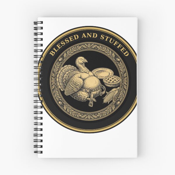Item preview, Blessed and Stuffed – Full Turkey Thanksgiving Dinner Gold Badge designed and sold by DRAWARTIST22.