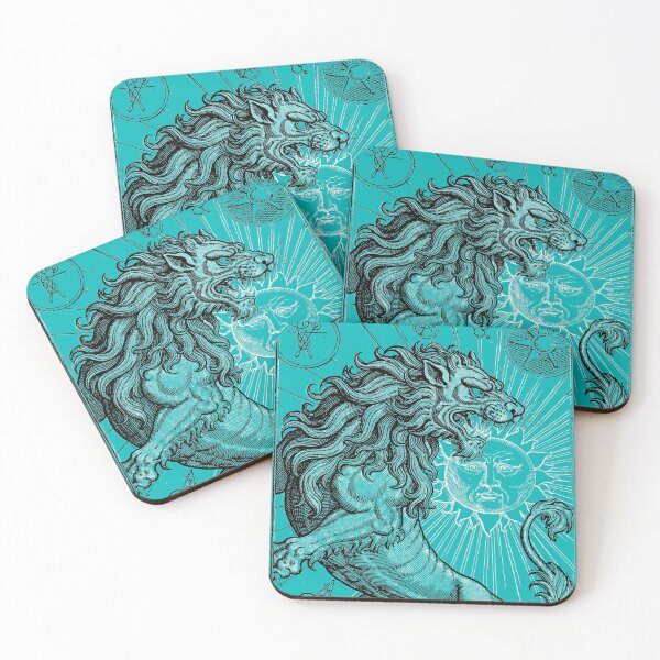 Item preview, Alchemical Green Lion Devouring the Sun in Teal designed and sold by Fani*.