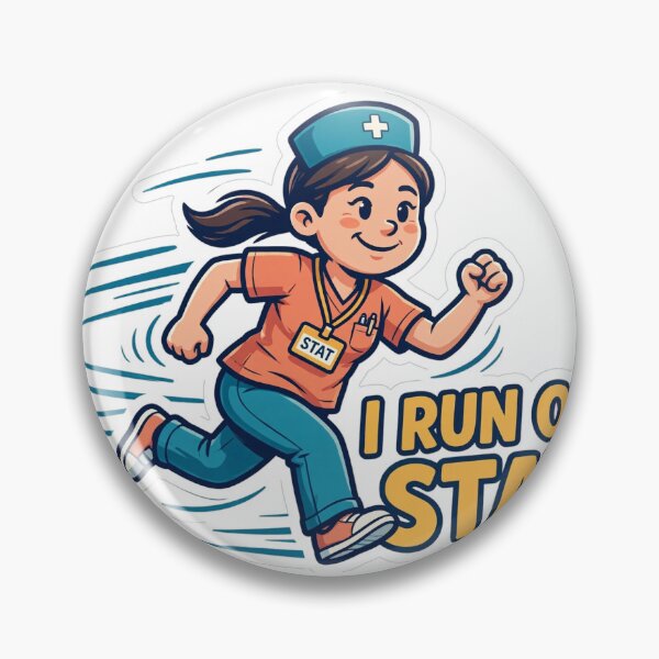 Artikelvorschau, I Run On Stat Funny Nurse Sticker entworfen und verkauft von Hearth & Hue.
