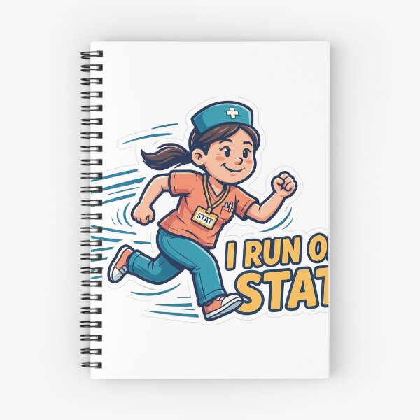 Item preview, I Run On Stat Funny Nurse Sticker designed and sold by Hearth & Hue.