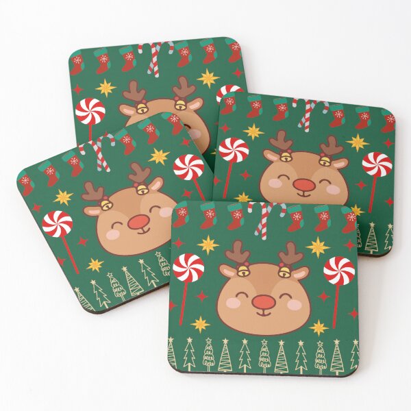 Item preview, Cute Reindeer Christmas Tree Pattern designed and sold by Azurart2.