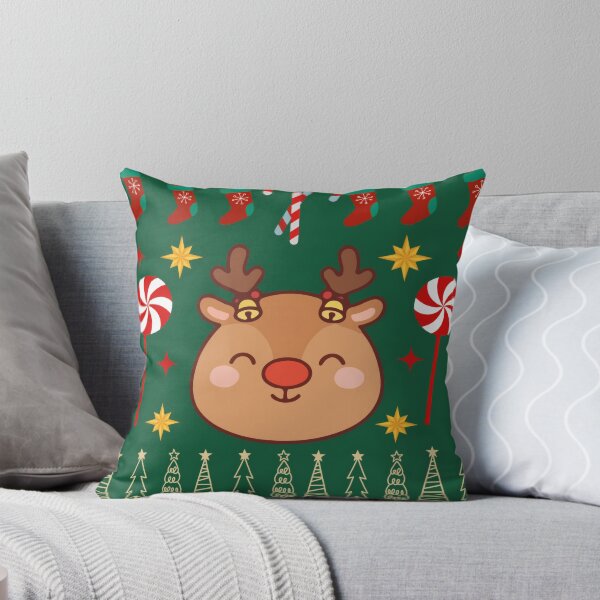 Item preview, Cute Reindeer Christmas Tree Pattern designed and sold by Azurart2.