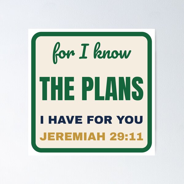 Item preview, For I Know The Plans Jeremiah 29:11 Bible Verse Sticker designed and sold by TreasuredWordCo.