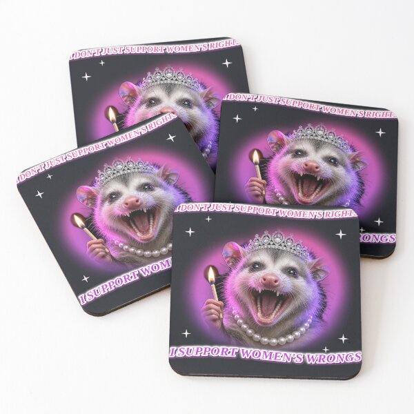 Item preview, I Support Women's Wrongs Feral Princess Possum Word Art Meme designed and sold by Sunset Press Studio.