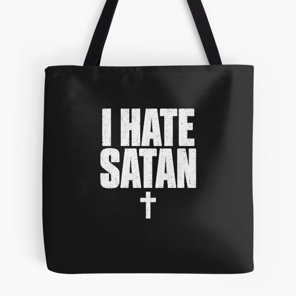 Item preview, I Hate Satan – Bold Christian Cross designed and sold by Quirky Cotton Collective.