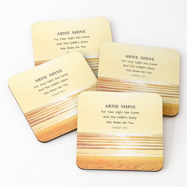 Item preview, Golden Light - Isaiah 60:1 -  Arise Shine Bible Verse Scripture with Beach Scene  designed and sold by Star58.