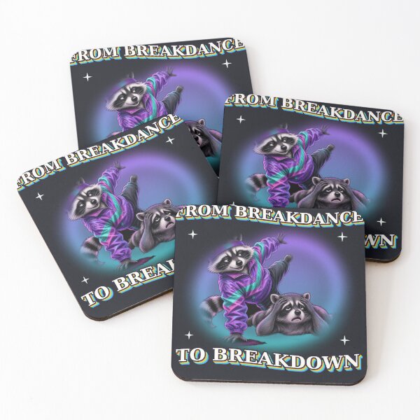 Item preview, From Breakdance To Breakdown Funny Raccoon Trash Panda Word Art Meme designed and sold by Sunset Press Studio.