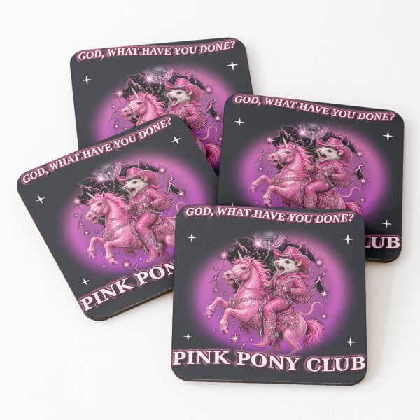 Item preview, Pink Pony Club Disco Cowgirl Possum 90s Airbrush Western Pop Meme designed and sold by Sunset Press Studio.
